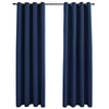 Vidaxl gordijn verduisterend met metalen ringen 2 st 140x245 cm blauw