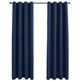 Vidaxl gordijn verduisterend met metalen ringen 2 st 140x245 cm blauw - afbeelding 2