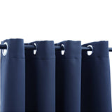 Vidaxl gordijn verduisterend met metalen ringen 2 st 140x245 cm blauw - afbeelding 3