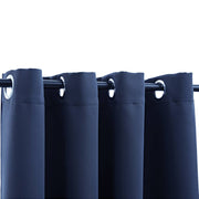 Vidaxl gordijn verduisterend met metalen ringen 2 st 140x245 cm blauw - afbeelding 3