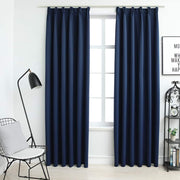 Vidaxl gordijnen verduisterend met haken 2 st 140x245 cm blauw - afbeelding 1