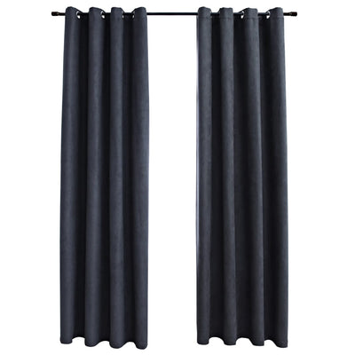 Vidaxl gordijnen verduisterend met ringen 2 st 140x245 cm antraciet