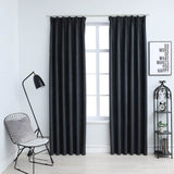 Vidaxl gordijnen verduisterend met haken 2 st 140x175 cm antraciet - afbeelding 1
