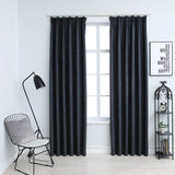 Vidaxl gordijnen verduisterend met haken 2 st 140x225 cm antraciet - afbeelding 1