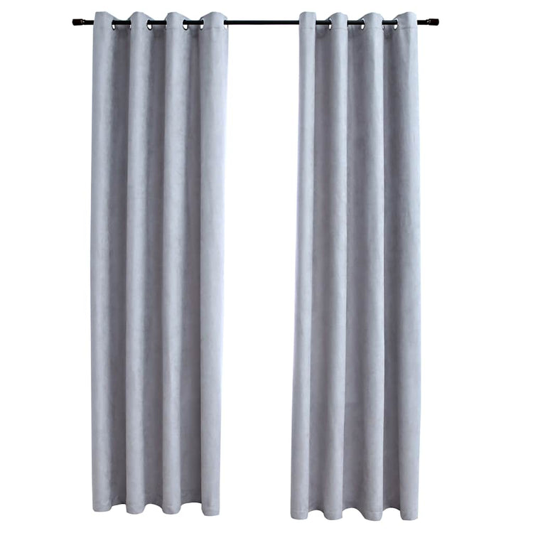 Vidaxl gordijn verduisterend met metalen ringen 2 st 140x175 cm grijs