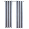 Vidaxl gordijn verduisterend met metalen ringen 2 st 140x225 cm grijs