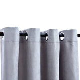 Vidaxl gordijn verduisterend met metalen ringen 2 st 140x225 cm grijs - afbeelding 3