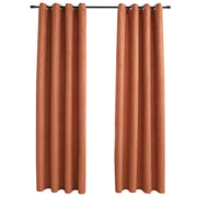 Vidaxl gordijnen verduisterend met ringen 2 st 140x245 cm roestkleur - afbeelding 2