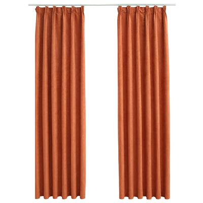 Vidaxl gordijnen verduisterend met haken 2 st 140x175 cm roestkleurig
