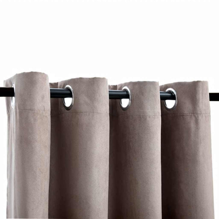 Vidaxl gordijn verduisterend met metalen ringen 2 st 140x175 cm taupe