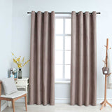 Vidaxl gordijn verduisterend met metalen ringen 2 st 140x245 cm taupe - afbeelding 1