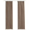 Vidaxl gordijnen verduisterend met haken 2 st 140x225 cm taupe