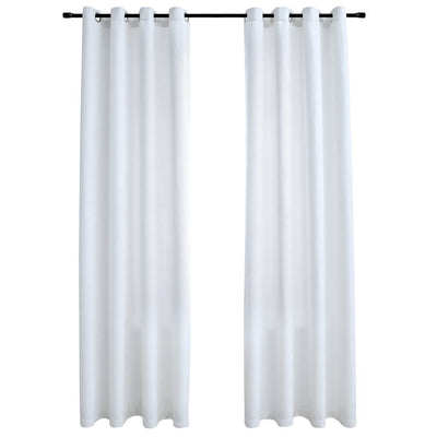 Vidaxl gordijnen verduisterend met ringen 2 st 140x225 cm gebroken wit