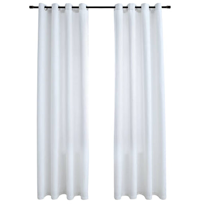 Vidaxl gordijnen verduisterend met ringen 2 st 140x245 cm gebroken wit