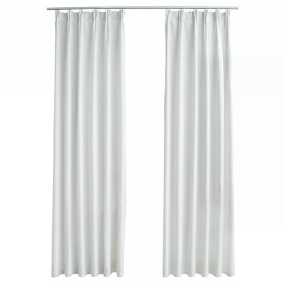 Vidaxl gordijnen verduisterend met haken 2 st 140x225 cm gebroken wit