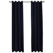 Vidaxl gordijn verduisterend met ringen 2 st 140x175 cm fluweel zwart - afbeelding 2