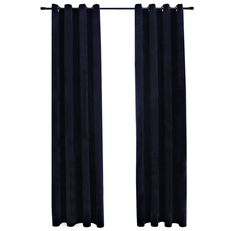 Vidaxl gordijn verduisterend met ringen 2 st 140x175 cm fluweel zwart