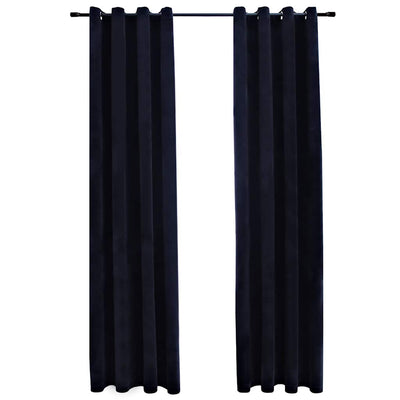 Vidaxl gordijn verduisterend met ringen 2 st 140x175 cm fluweel zwart