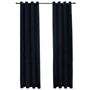 Vidaxl gordijn verduisterend met ringen 2 st 140x225 cm fluweel zwart - afbeelding 2