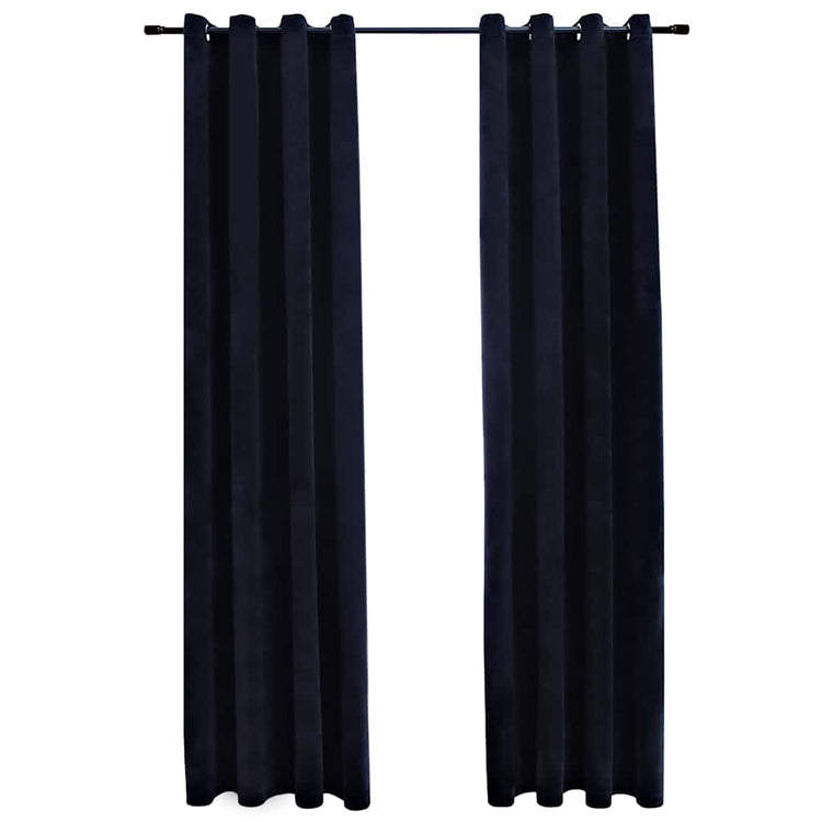 Vidaxl gordijn verduisterend met ringen 2 st 140x225 cm fluweel zwart