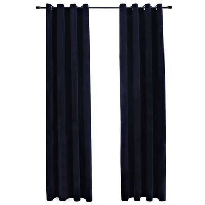 Vidaxl gordijn verduisterend met ringen 2 st 140x225 cm fluweel zwart