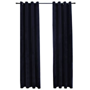 Vidaxl gordijn verduisterend met ringen 2 st 140x245 cm fluweel zwart - afbeelding 2