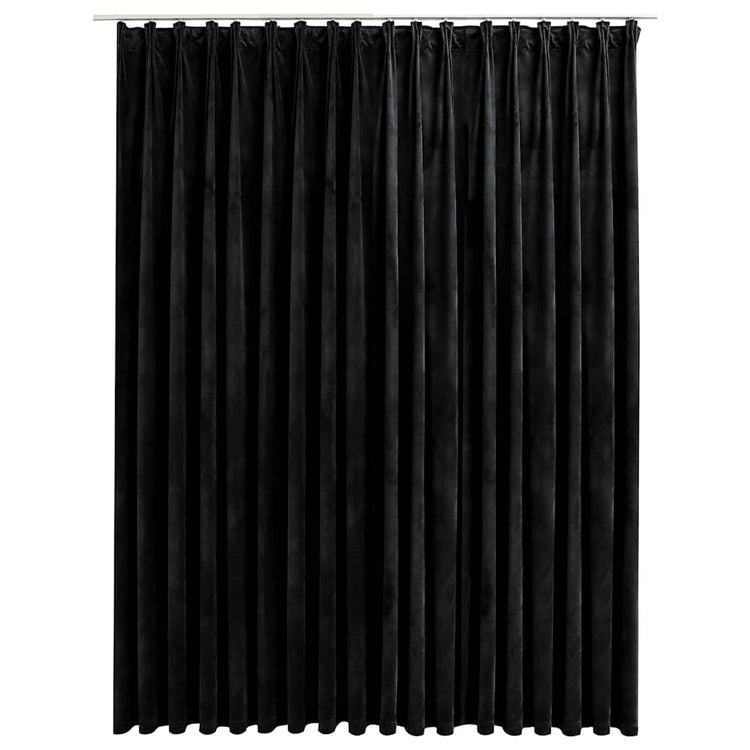 Vidaxl gordijn verduisterend met haken 290x245 cm fluweel zwart