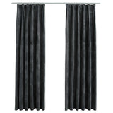 Vidaxl gordijnen verduisterend 2 st met haken 140x225 cm fluweel antraciet - afbeelding 2