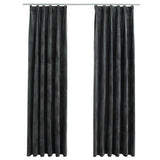 Vidaxl gordijnen verduisterend 2 st met haken 140x245 cm fluweel antraciet - afbeelding 2