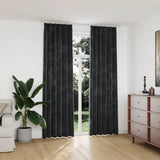 Vidaxl gordijnen verduisterend 2 st met haken 140x245 cm fluweel antraciet - afbeelding 1
