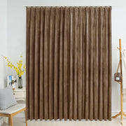 Vidaxl gordijn verduisterend met haken 290x245 cm fluweel beige - afbeelding 1