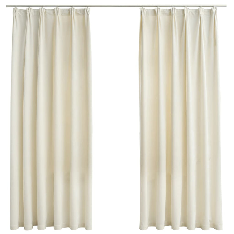 Vidaxl gordijnen verduisterend 2 st met haken 140x175 cm fluweel crème