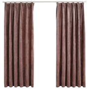 Vidaxl gordijnen verduisterend 2 st met haken 140x175 cm fluweel roze - afbeelding 2