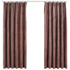 Vidaxl gordijnen verduisterend 2 st met haken 140x175 cm fluweel roze
