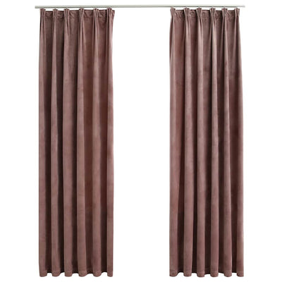 Vidaxl gordijnen verduisterend 2 st met haken 140x225 cm fluweel roze