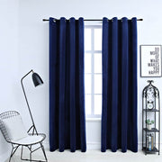 Vidaxl gordijn verduisterend met ringen 2 st 140x225 cm fluweel blauw - afbeelding 1
