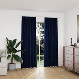 Vidaxl gordijnen verduisterend 2 st met haken 140x225 cm fluweel blauw - afbeelding 1