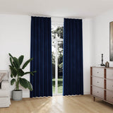 Vidaxl gordijnen verduisterend 2 st met haken 140x245 cm fluweel blauw - afbeelding 1