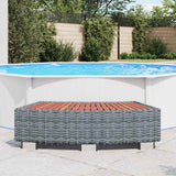 Vidaxl spatrap 92x45x25 cm poly rattan grijs - afbeelding 3