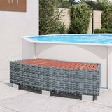 Vidaxl spatrap 92x45x25 cm poly rattan grijs - afbeelding 1