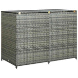 Vidaxl containerberging dubbel 148x77x111 cm poly rattan antraciet - afbeelding 2