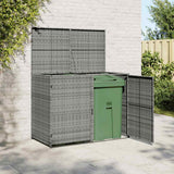 Vidaxl containerberging dubbel 148x77x111 cm poly rattan antraciet - afbeelding 1