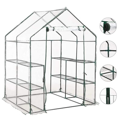 Vidaxl tuinkas met 8 schappen 143x143x195 cm