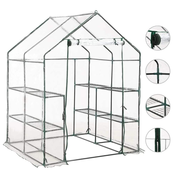 Vidaxl tuinkas met 8 schappen 143x143x195 cm