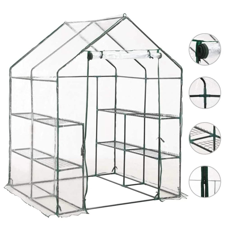 Vidaxl tuinkas met 8 schappen 143x143x195 cm