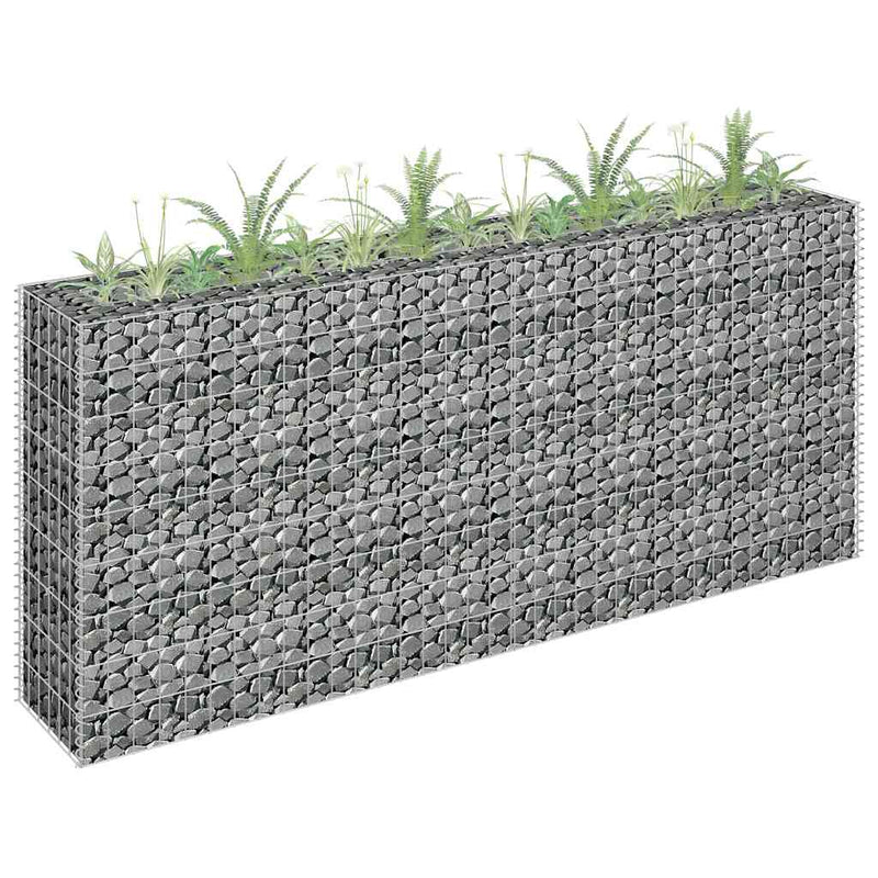 Vidaxl gabion plantenbak verhoogd 180x30x90 cm gegalvaniseerd staal