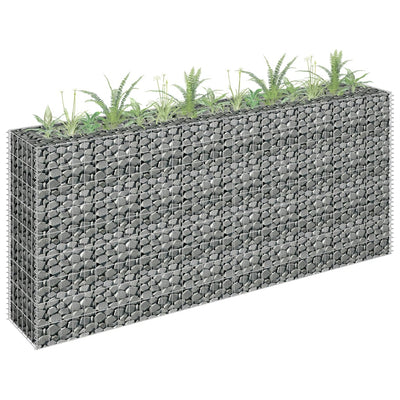 Vidaxl gabion plantenbak verhoogd 180x30x90 cm gegalvaniseerd staal