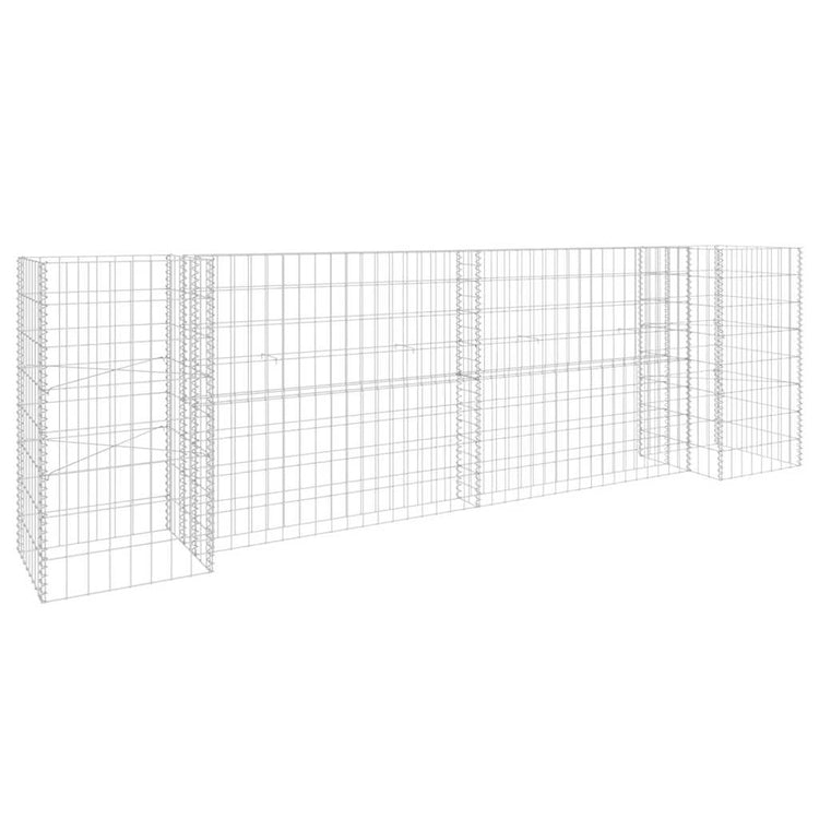 Vidaxl gabion plantenbak h-vormig 260x40x80 cm staaldraad
