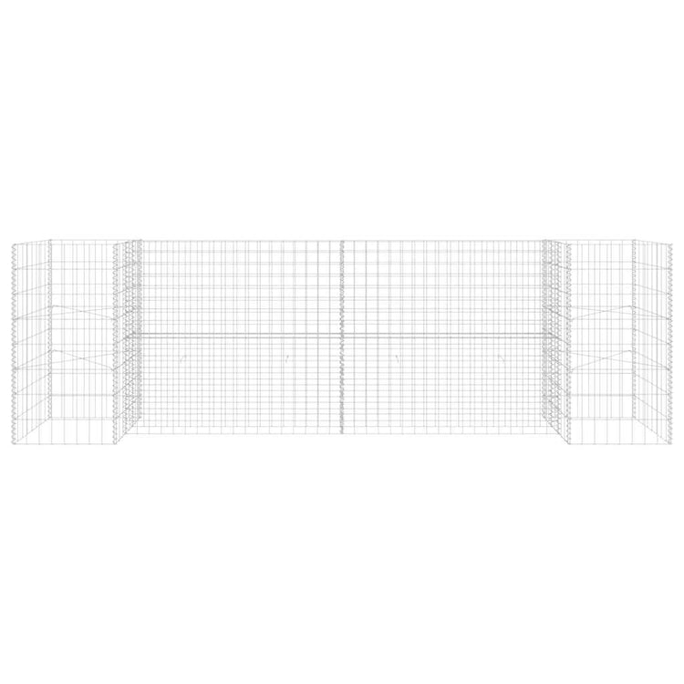 Vidaxl gabion plantenbak h-vormig 260x40x80 cm staaldraad