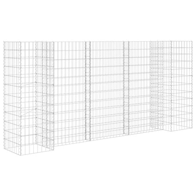 Vidaxl gabion plantenbak h-vormig 260x40x120 cm staaldraad